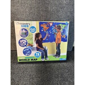 Discovery Kids~Fabric Activity World Map~76 Pcs~Homeschool Kids School Fun